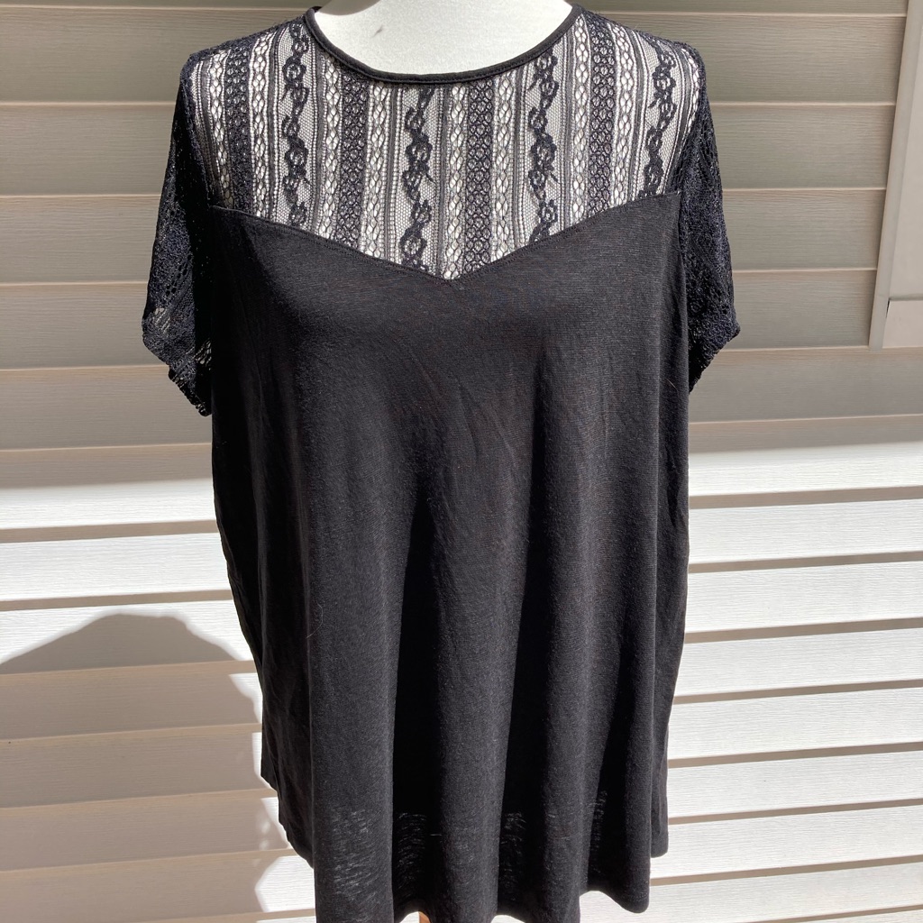 Torrid Black Lace Cross Cross Back Top